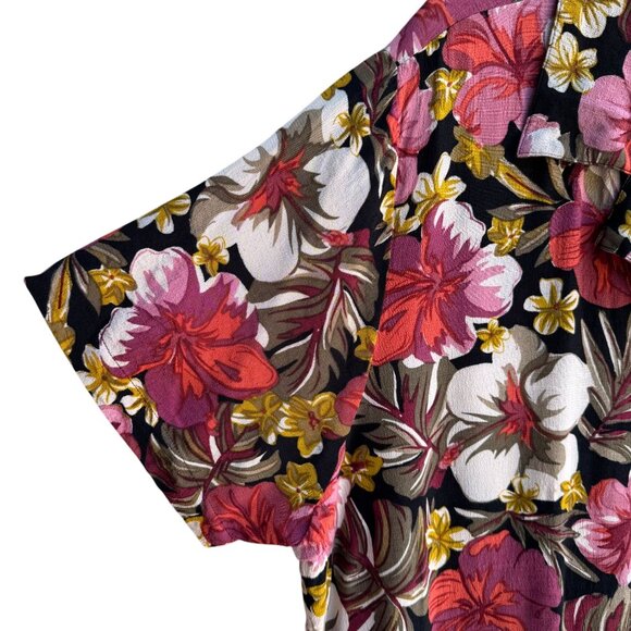 Twyla & Blu II Vintage Womens Floral Button-Up Tie Front Cropped Blouse Shirt 2X - Picture 5 of 10